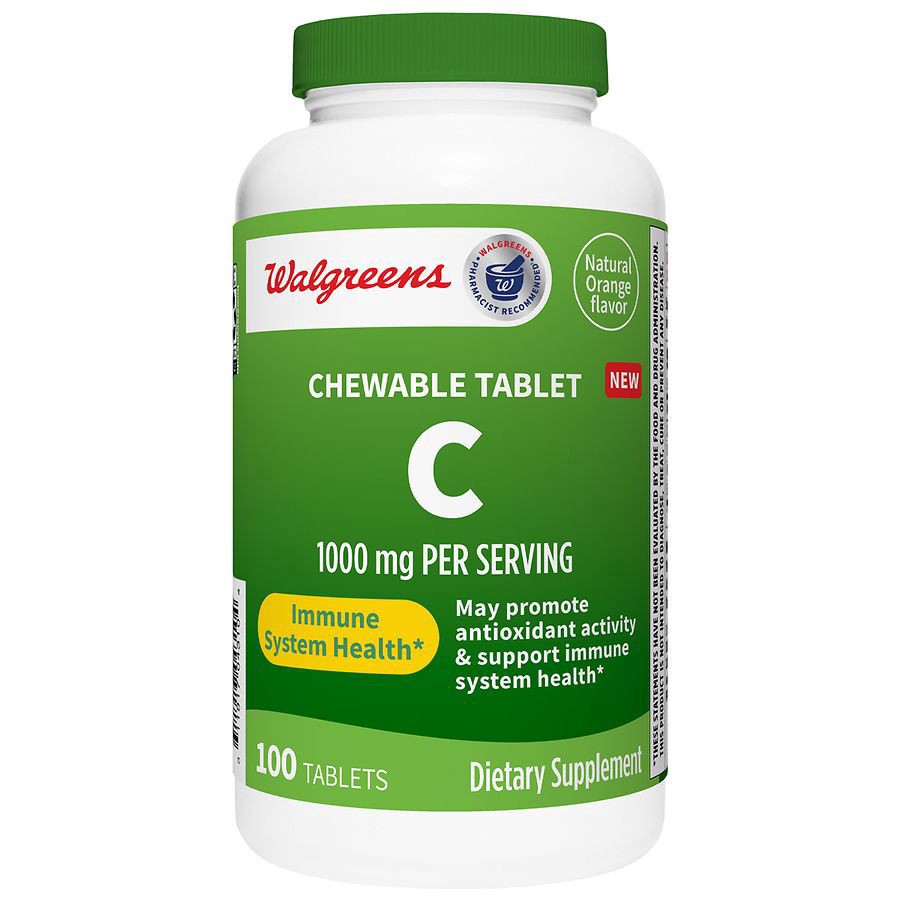 slide 1 of 4, Walgreens Vitamin C 1000mg Chewable Tablets, 100 ct