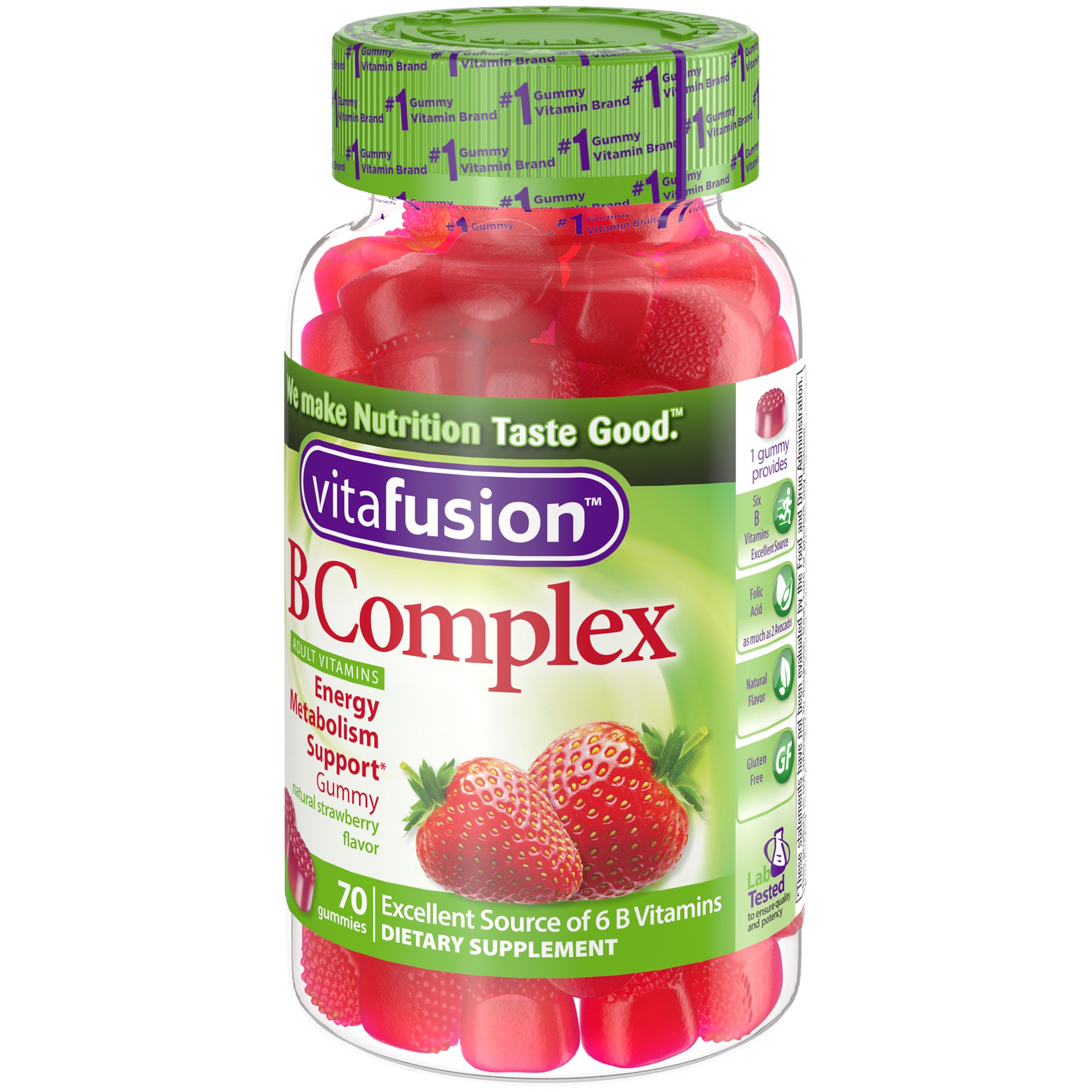 slide 2 of 4, Vitafusion Strawberry Flavor B Complex Gummies, 70 ct