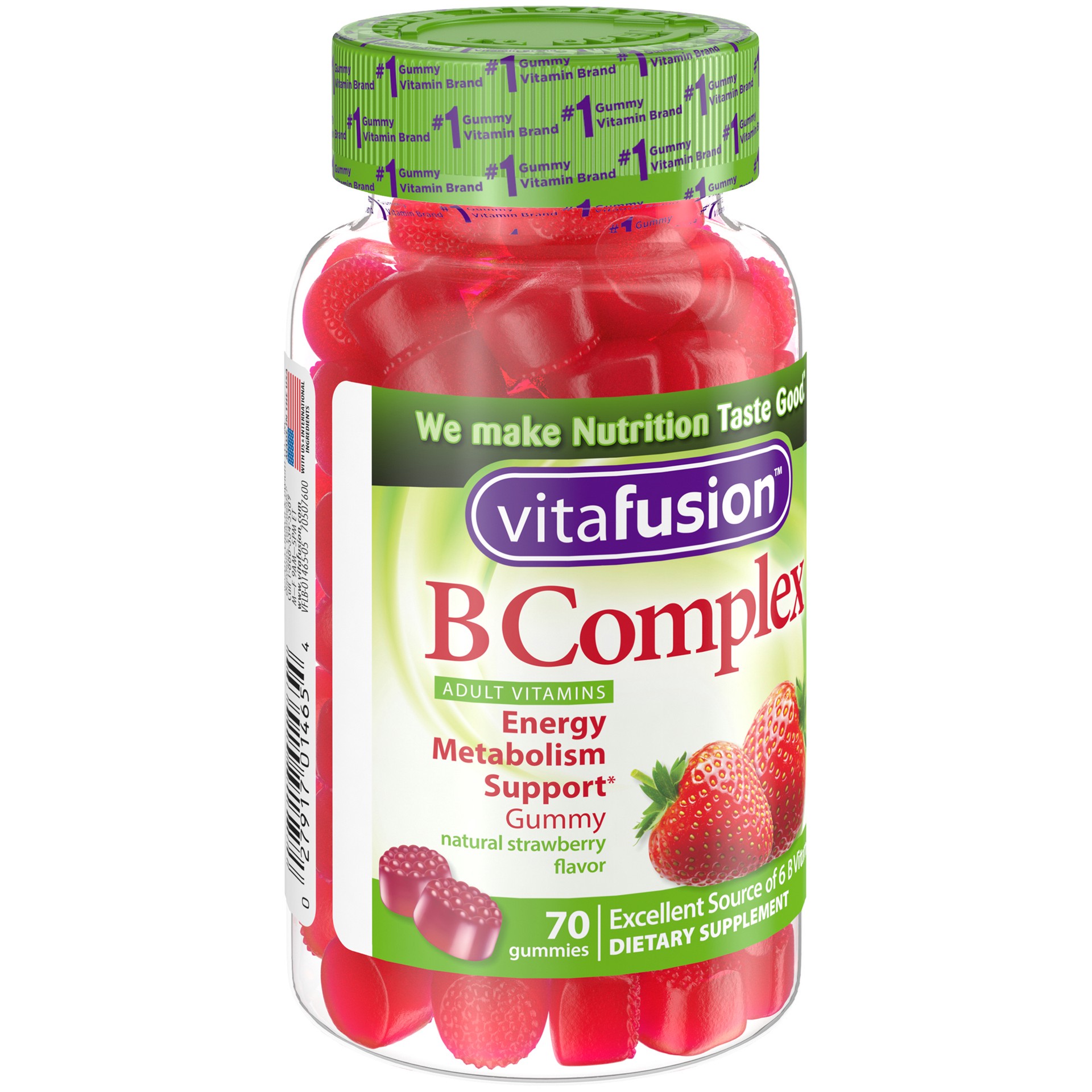 slide 3 of 4, Vitafusion Strawberry Flavor B Complex Gummies, 70 ct