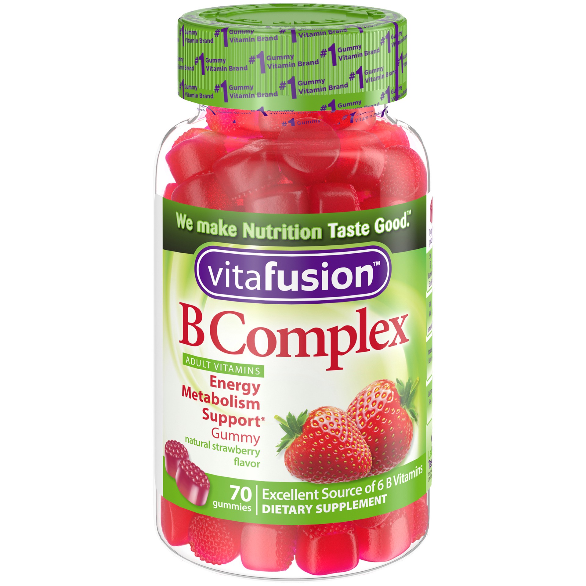 slide 1 of 4, Vitafusion Strawberry Flavor B Complex Gummies, 70 ct