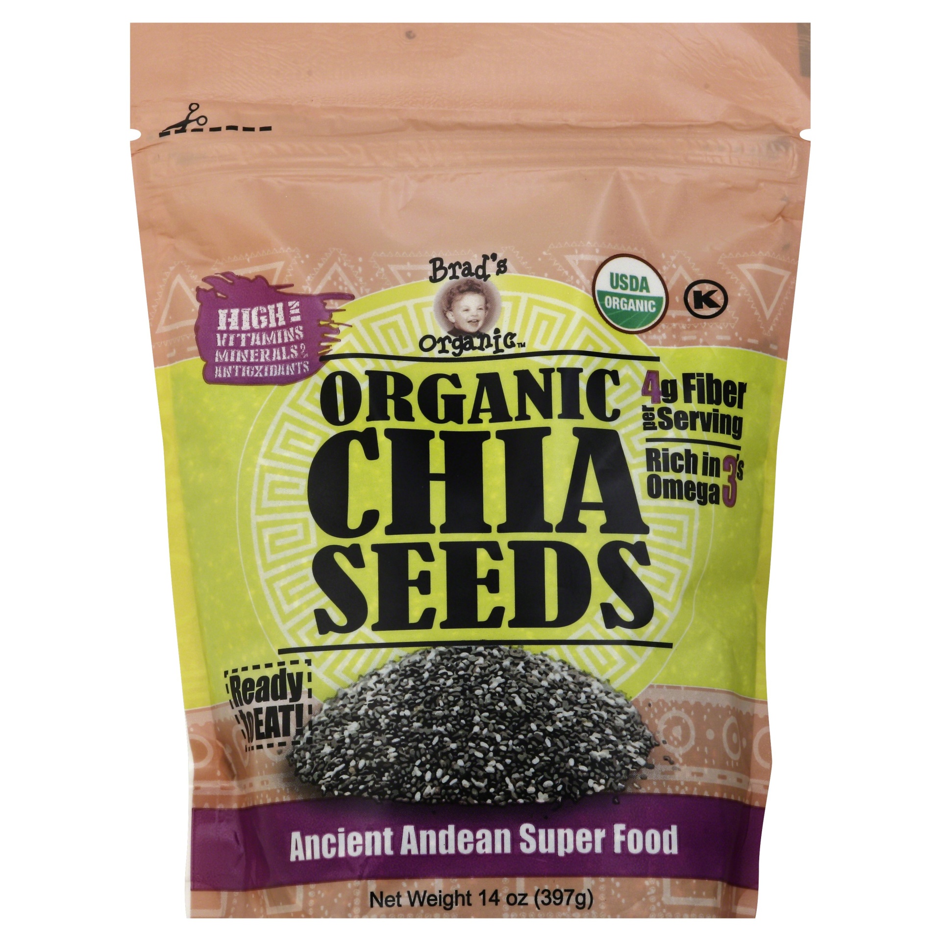 slide 1 of 2, Brad's Organic Chia Seeds, 14 oz