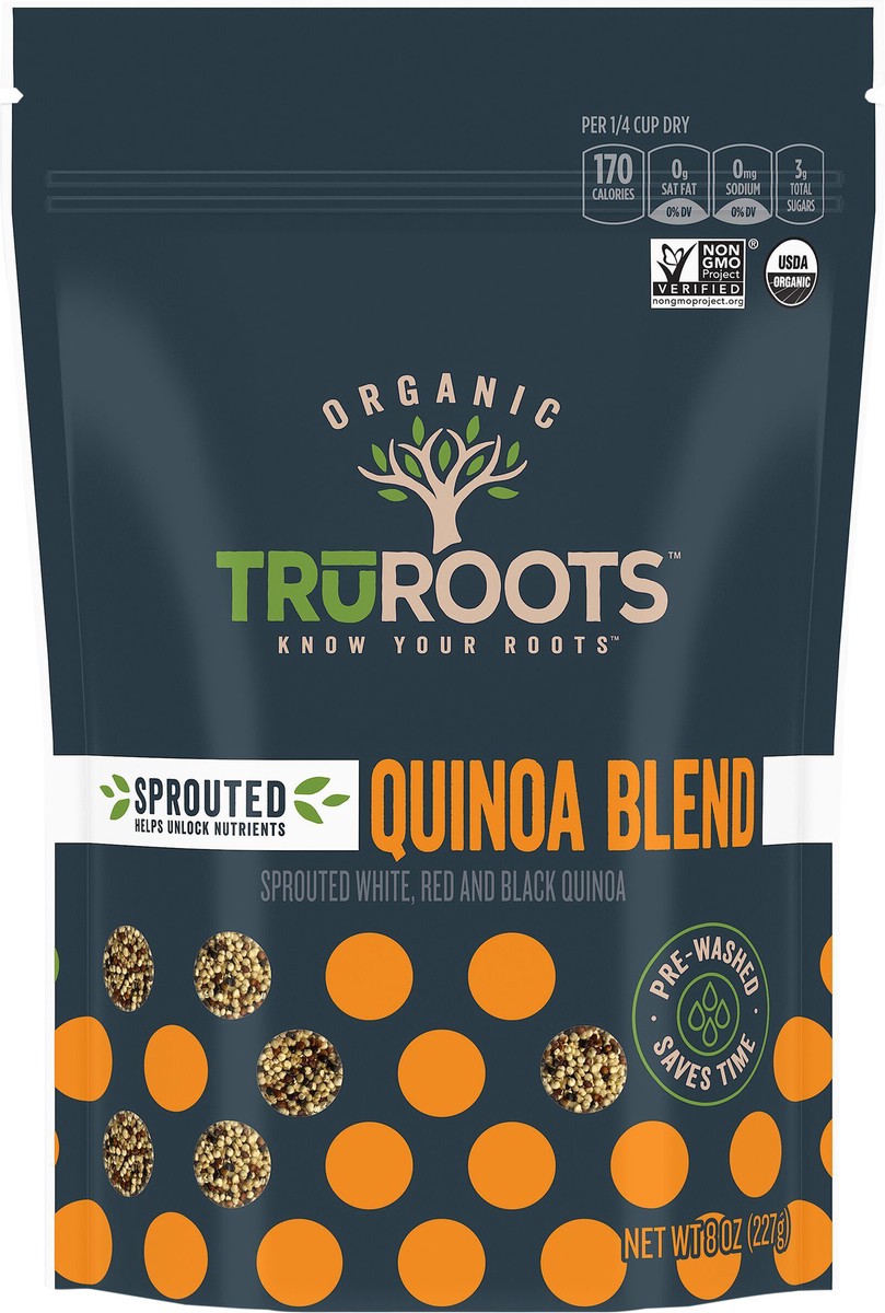 slide 3 of 7, truRoots Organic Sprouted Quinoa Blend, 8 Ounces, Certified USDA Organic, Non-GMO Project Verified, 8 oz