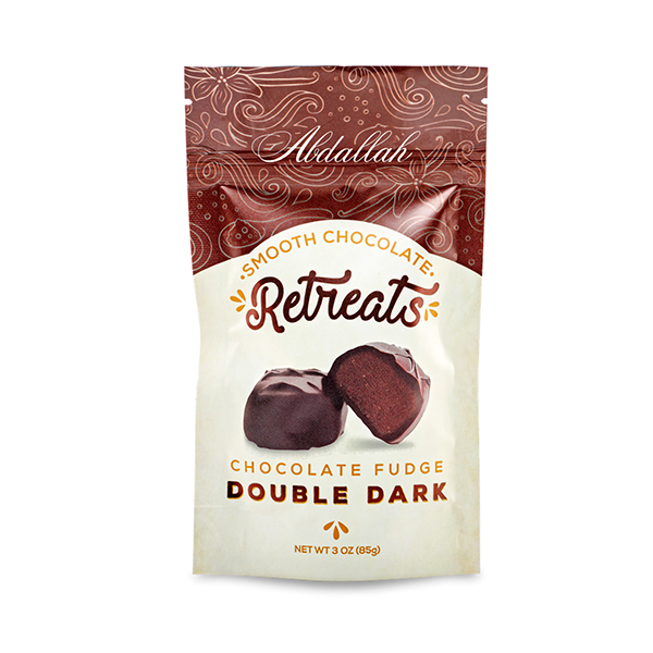 slide 1 of 1, Abdallah Candies Retreats Double Dark Chocolate Fudge, 3 oz
