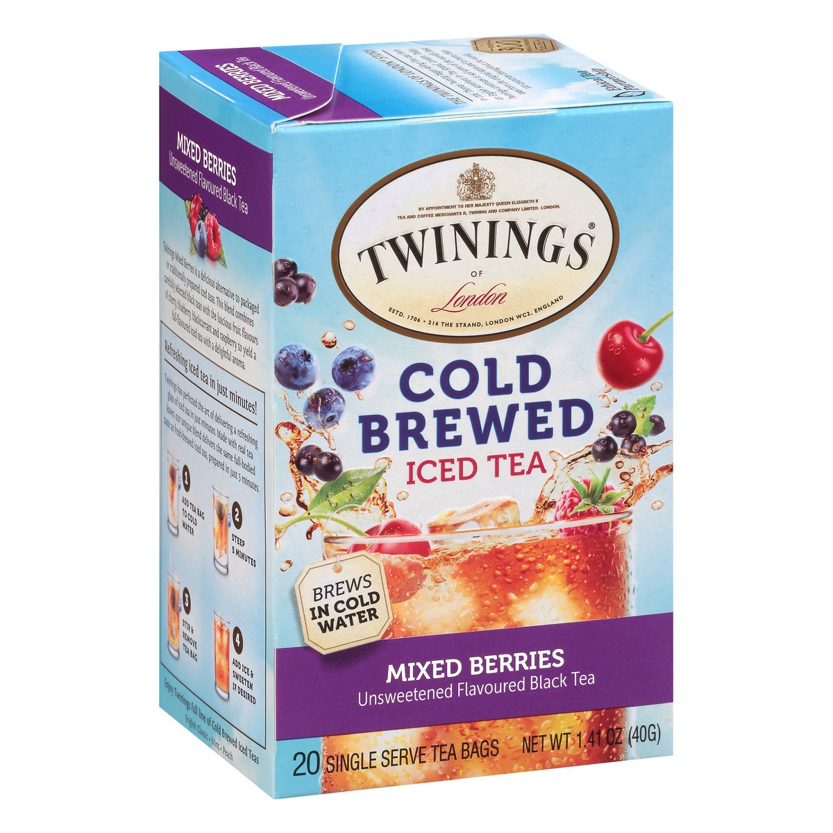 slide 2 of 9, Twinings Cold Brewed Bags Mixed Berries Iced Tea - 20 ct, 20 ct