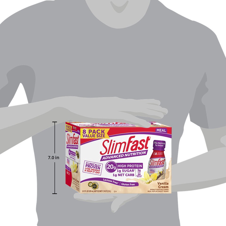 slide 9 of 9, SlimFast High Protein Vanilla Cream Meal Replacement Shake 8 - 11 fl oz Bottles, 8 ct