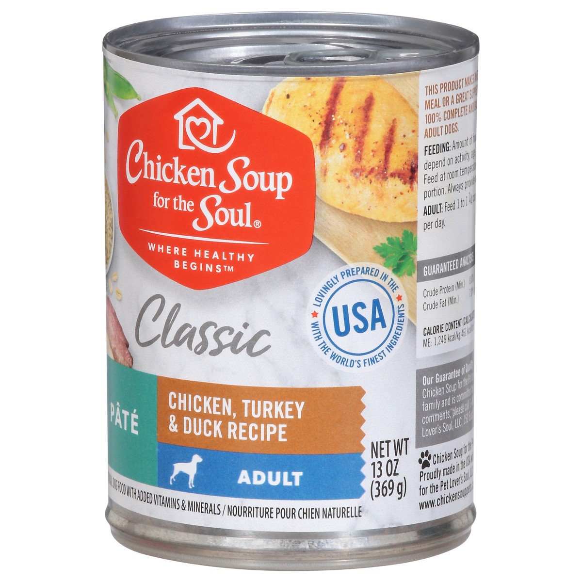 slide 10 of 10, Chicken Soup For The Soul Adult Pate Classic Chicken, Turkey & Duck Recipe Dog Food 13 oz, 13 oz