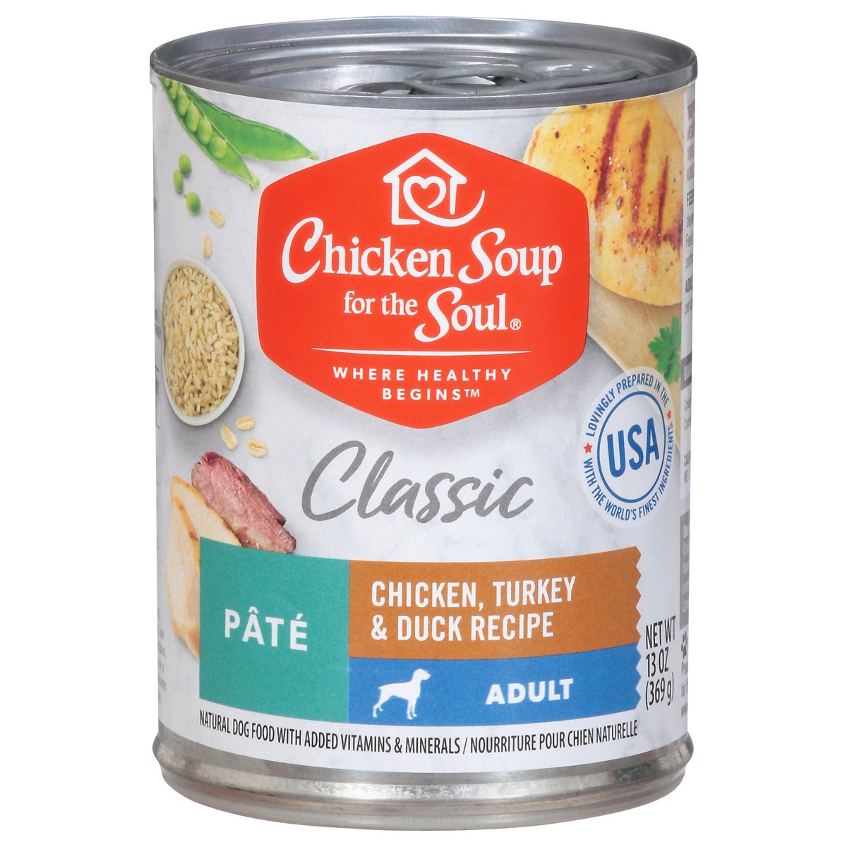 slide 5 of 10, Chicken Soup For The Soul Adult Pate Classic Chicken, Turkey & Duck Recipe Dog Food 13 oz, 13 oz