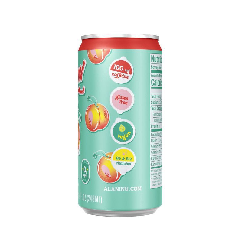 slide 2 of 3, Alani Nu Juicy Peach Energy Drink Mini- 8.4 oz, 8.4 oz
