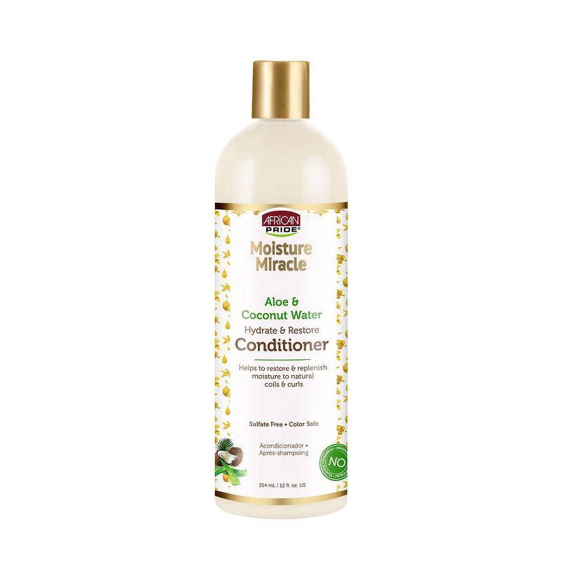 slide 1 of 3, African Pride Moisture Miracle Aloe & Coconut Conditioner, 12 fl oz