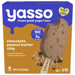 Yasso Greek Chocolate Peanut Butter Chip Yogurt Bars 4 ea