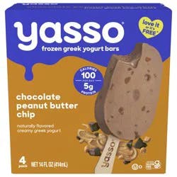 Yasso Greek Chocolate Peanut Butter Chip Yogurt Bars 4 ea