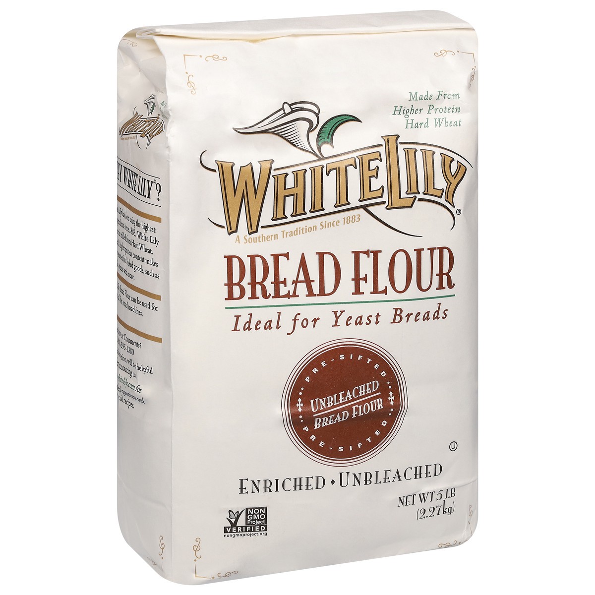 slide 2 of 9, White Lily Bread Flour, 5 lb