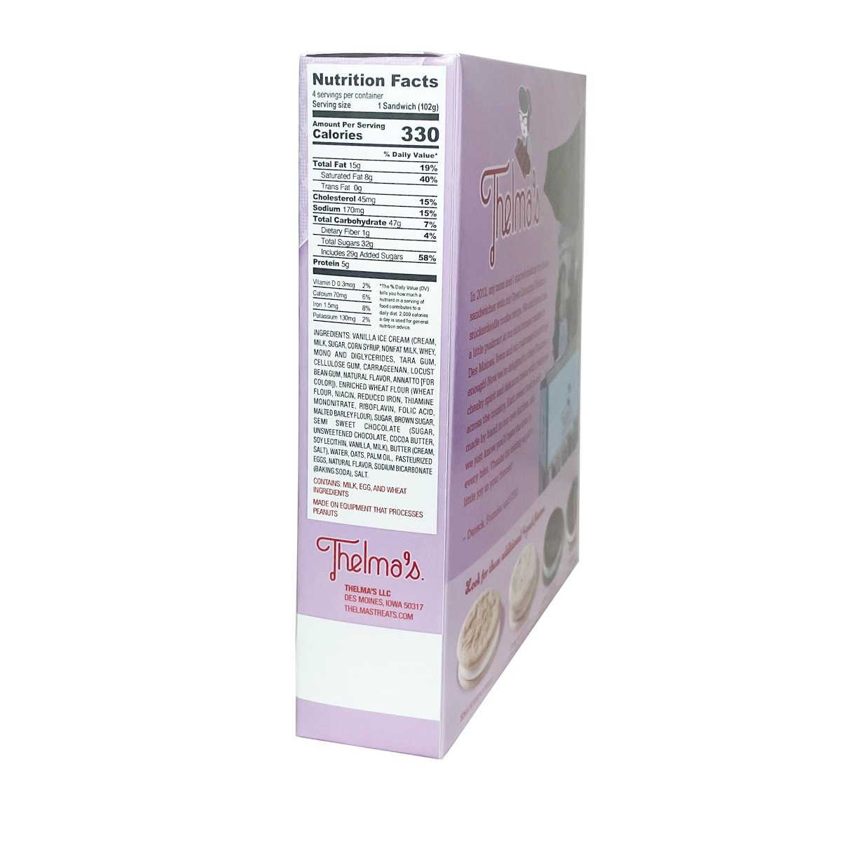 slide 9 of 13, Thelma's Chocolate Chip Ice Cream Sandwich 4 Pack, 4 ct