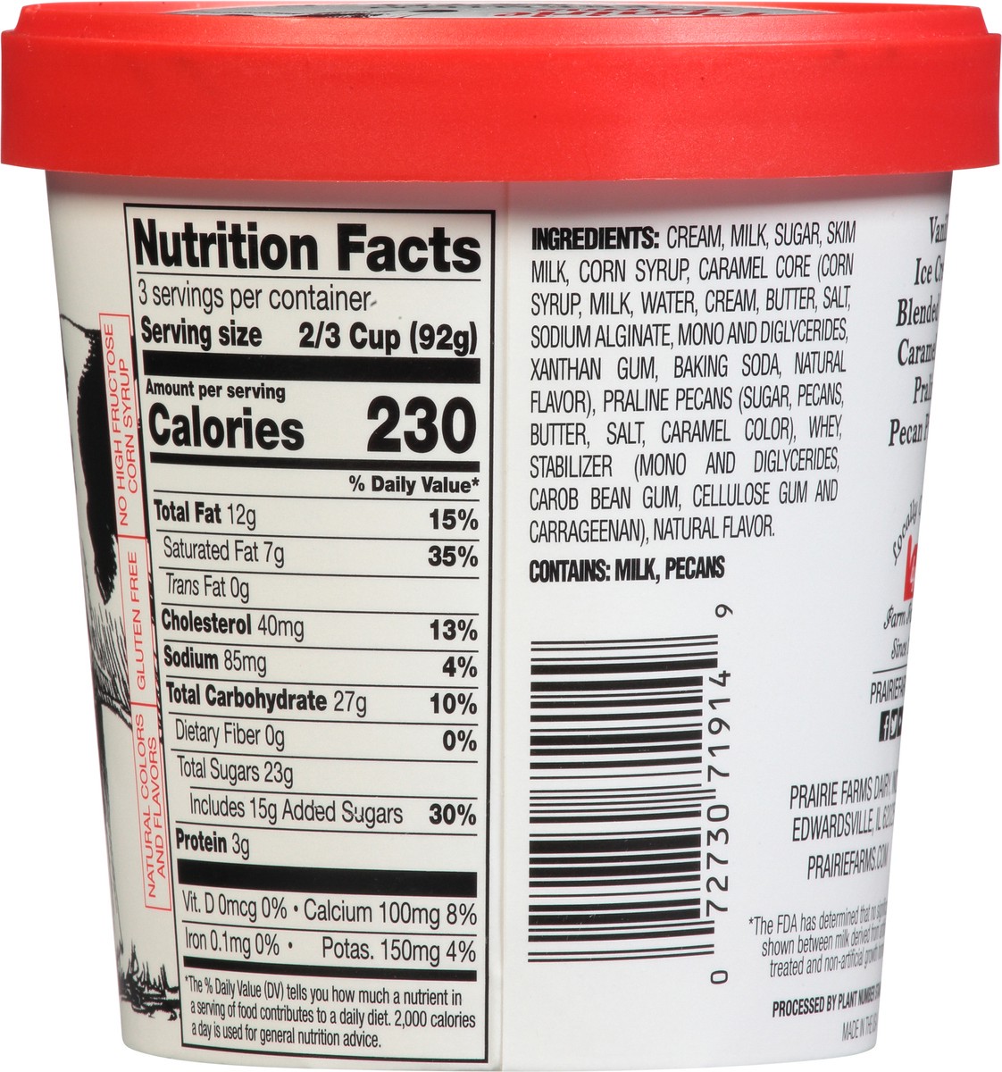 slide 12 of 12, Prairie Farms Premium Caramel Praline Pecan Ice Cream 1 pt CupTub, 1 pint