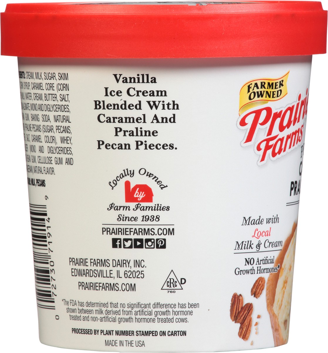 slide 7 of 12, Prairie Farms Premium Caramel Praline Pecan Ice Cream 1 pt CupTub, 1 pint
