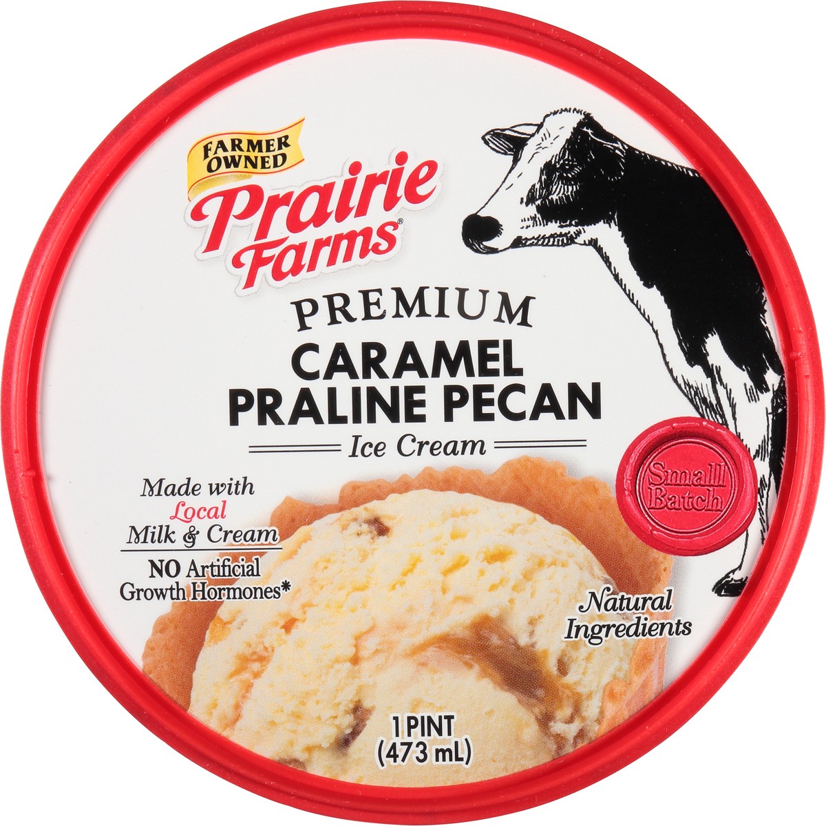 slide 8 of 12, Prairie Farms Premium Caramel Praline Pecan Ice Cream 1 pt CupTub, 1 pint