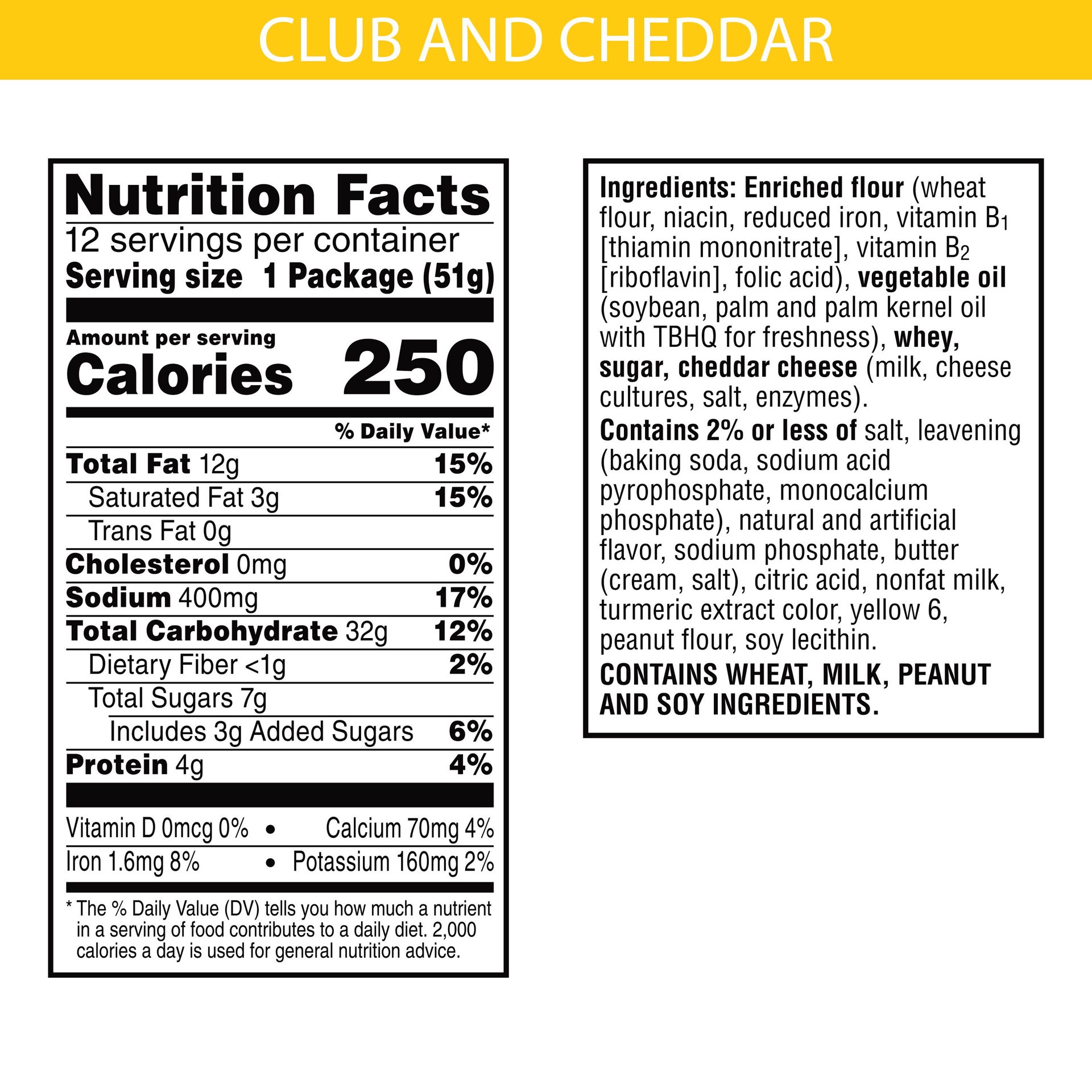 slide 5 of 5, Keebler Sandwich Crackers, Club and Cheddar, 21.6 oz, 12 Count, 21.6 oz