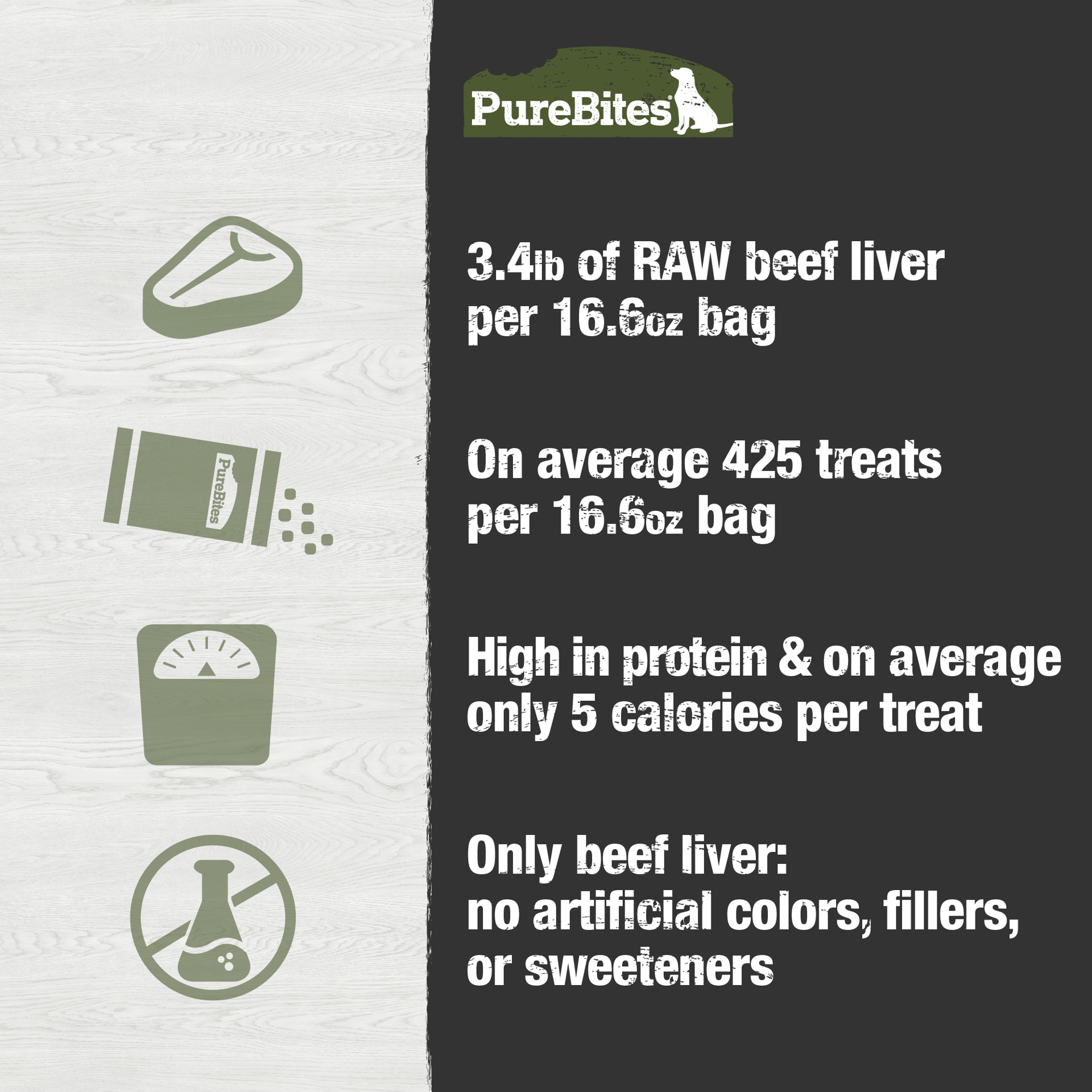 slide 4 of 5, PureBites Beef Liver Dog Treats, 16.6 oz