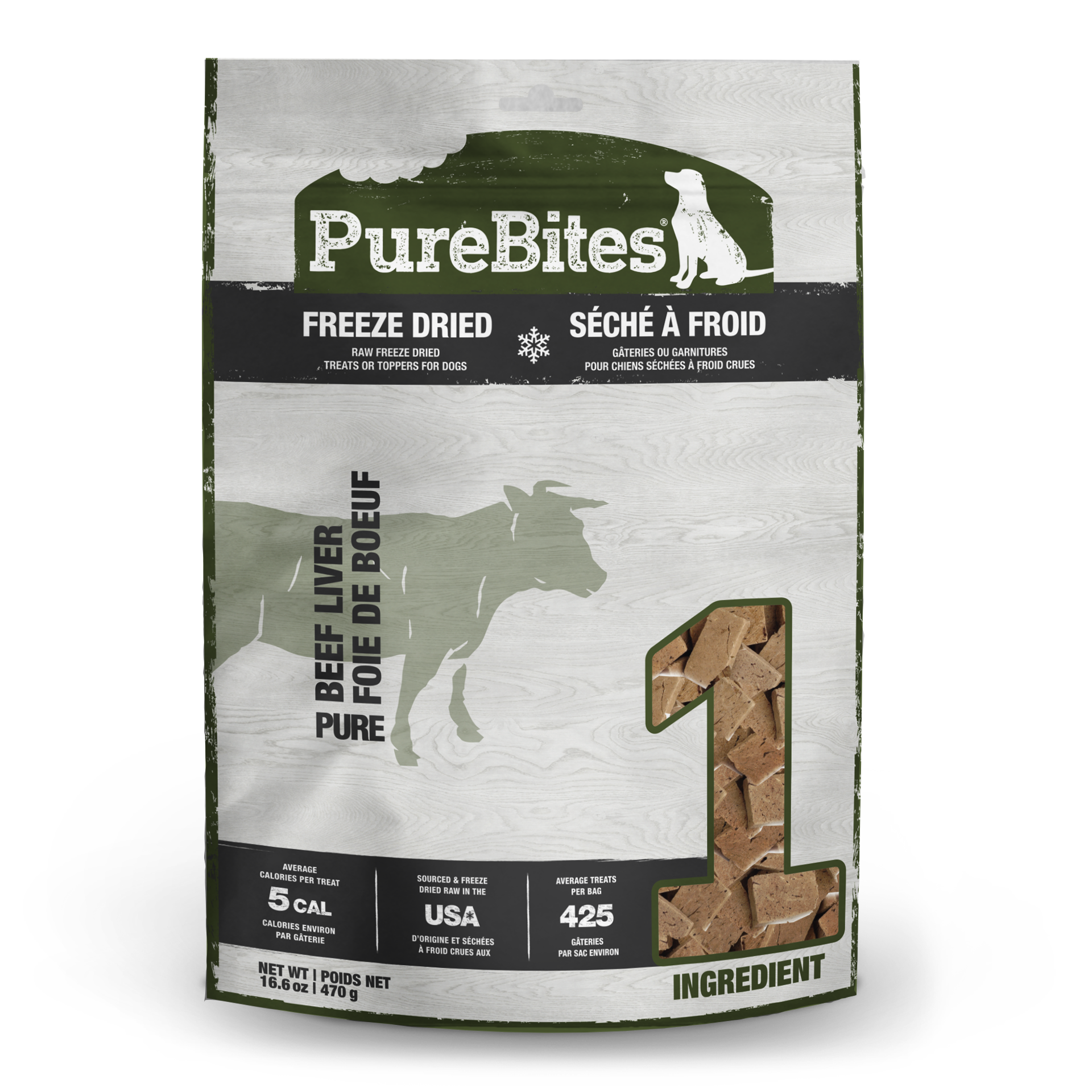 slide 1 of 5, PureBites Beef Liver Dog Treats, 16.6 oz