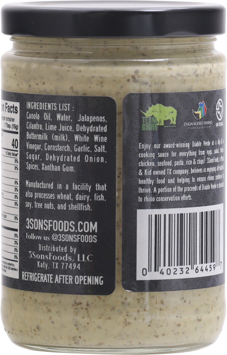slide 2 of 9, Diablo Verde Medium Creamy Cilantro Sauce 12.5 oz Jar, 12.5 oz