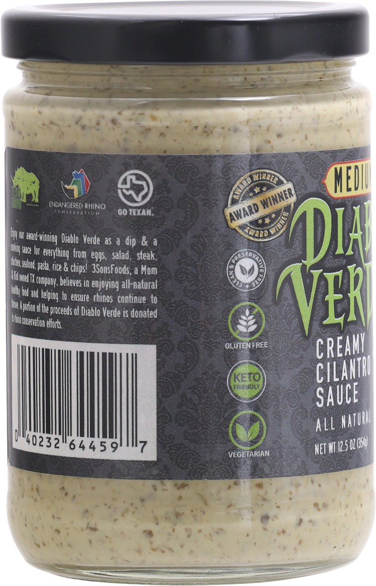 slide 7 of 9, Diablo Verde Medium Creamy Cilantro Sauce 12.5 oz Jar, 12.5 oz