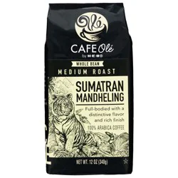 H-E-B Cafe Ole Whole Bean Sumatra Mandheling Medium Roast Coffee - 12 oz