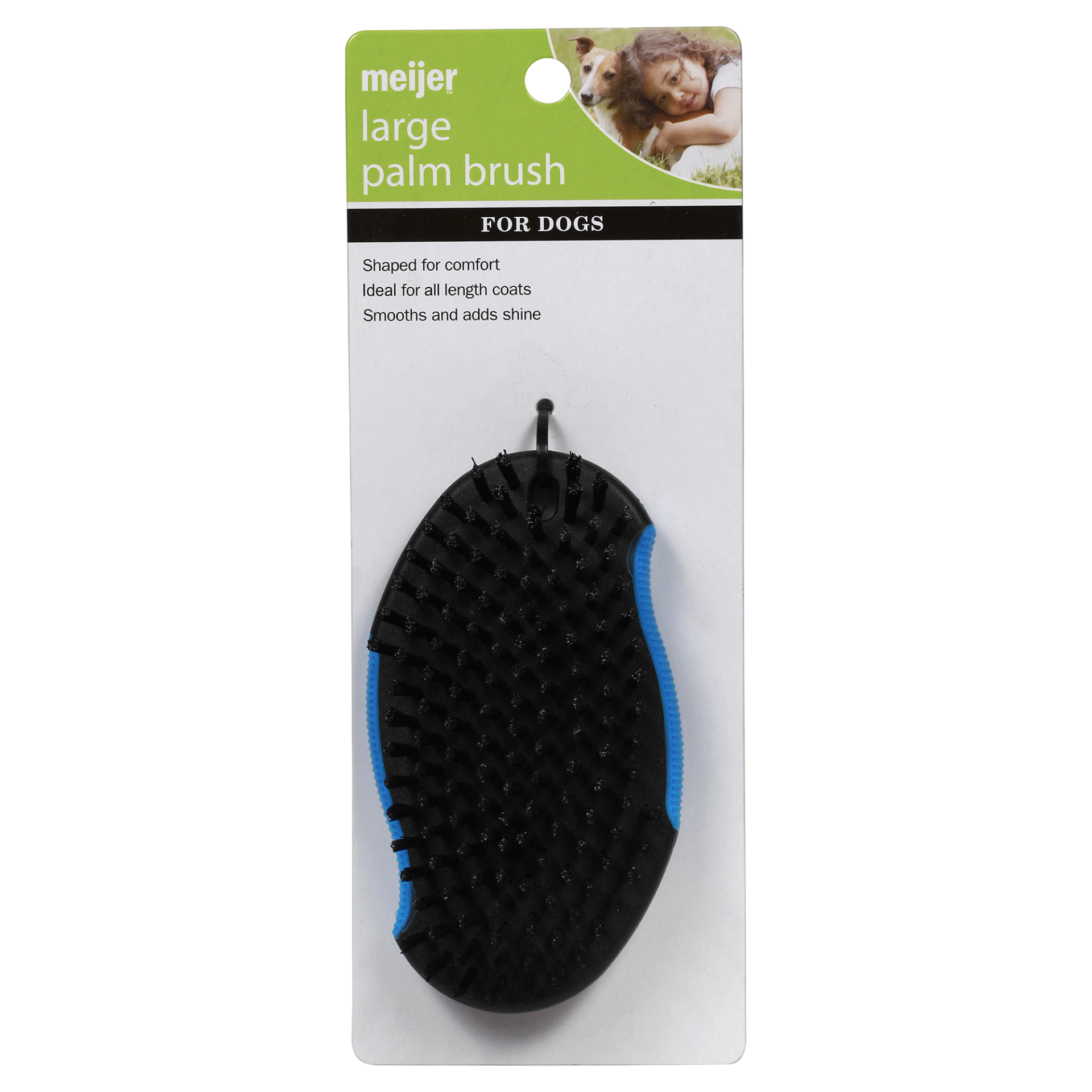 slide 1 of 2, Meijer Palm Dog Brush, Large, 5", 1 ct