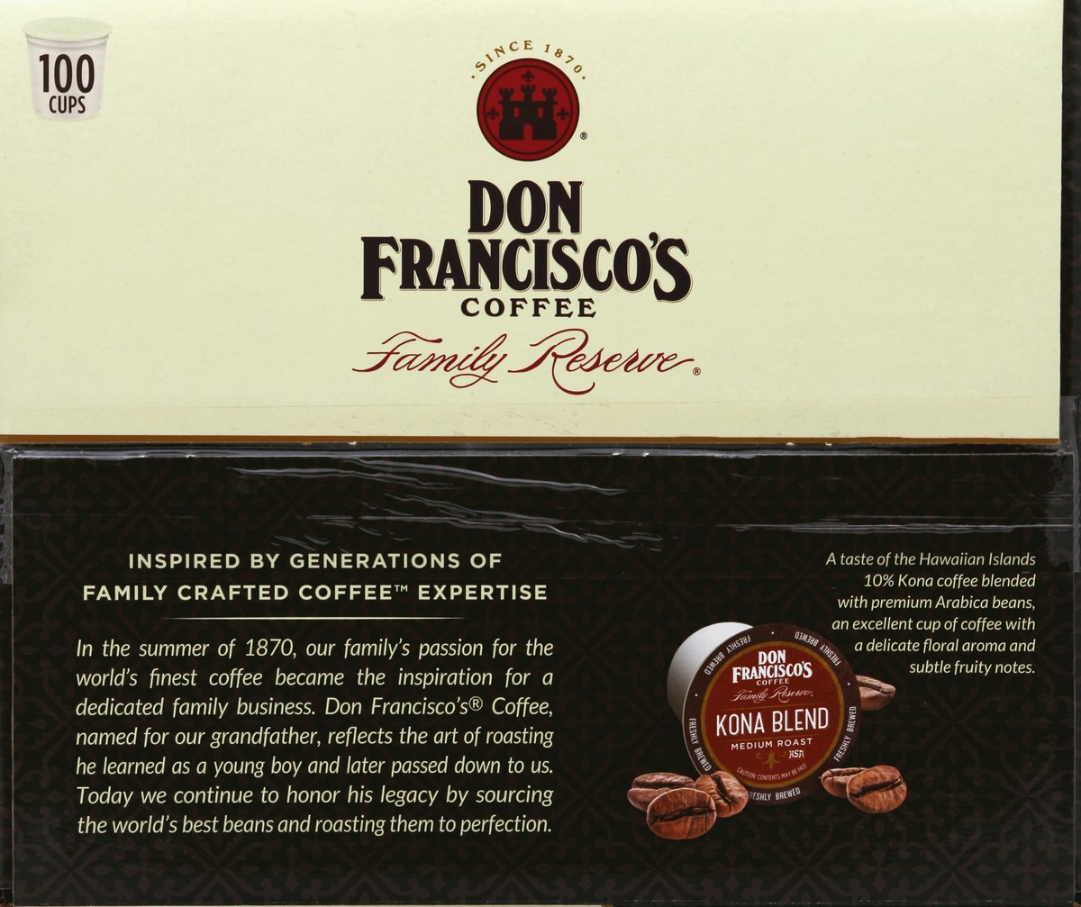 slide 2 of 6, Don Francisco's Kona Blend Medium Roast Coffee Pods- Recyclable Single-Serve Coffee Pods - 100 ct, 100 ct