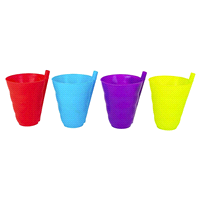 slide 3 of 5, Kolorae Plastic Cup With Straw, Assorted Colors, 4 ct