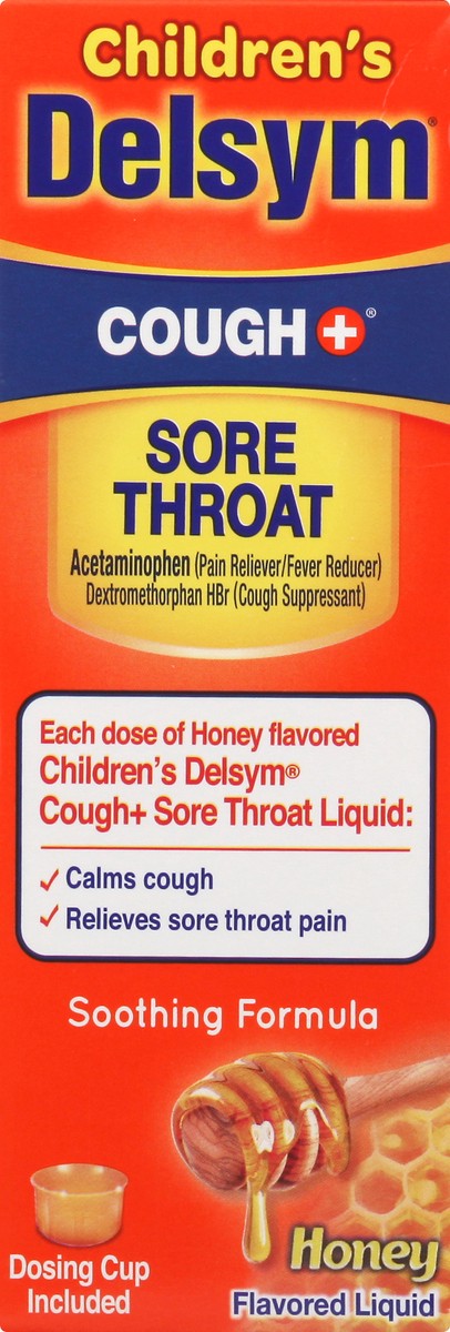 slide 4 of 11, Mucinex Cough + Sore Throat 4 oz, 1 ct