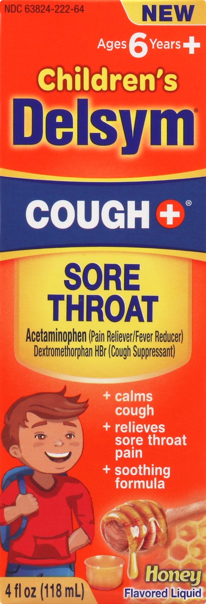 slide 3 of 11, Mucinex Cough + Sore Throat 4 oz, 1 ct