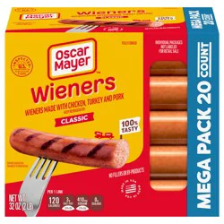 Oscar Mayer Classic Wieners Hot Dogs Mega Pack, 20 ct Box