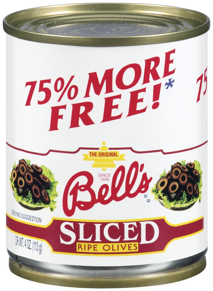 slide 1 of 1, Bell's Sliced Ripe Olives, 4 oz