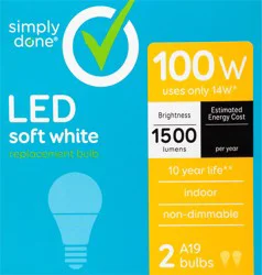 Simply Done 14 Watts Soft White LED Light Bulbs 2 ea