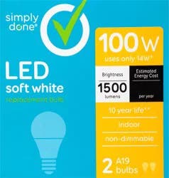 Simply Done 14 Watts Soft White LED Light Bulbs 2 ea
