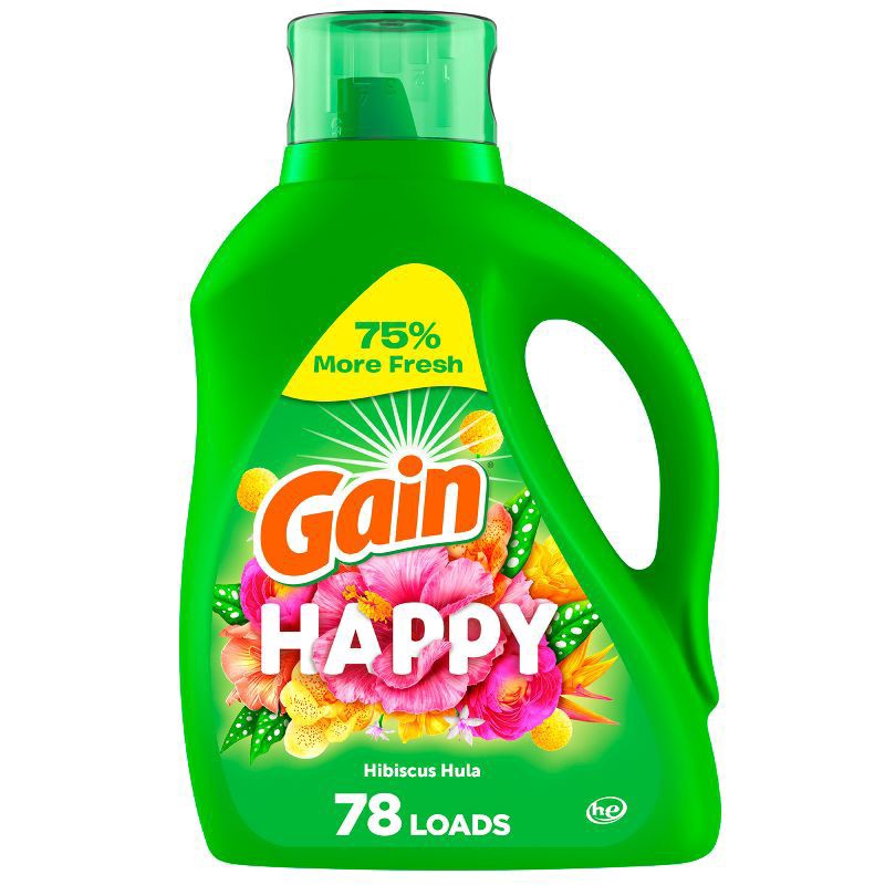 slide 1 of 10, Gain Hec Happy Liquid Laundry Detergent 113 Ounces, 113 oz
