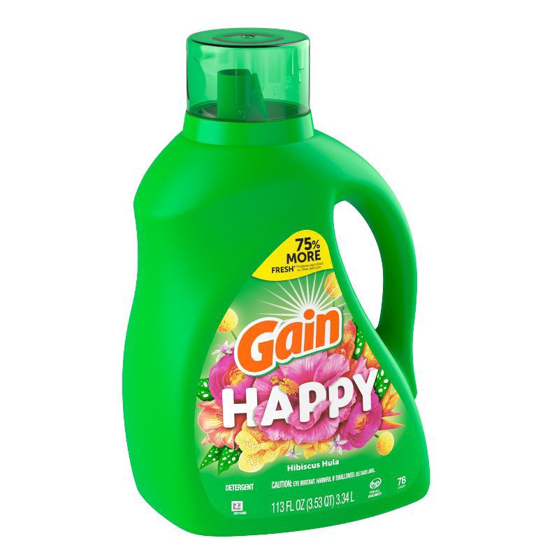 slide 9 of 10, Gain Hec Happy Liquid Laundry Detergent 113 Ounces, 113 oz