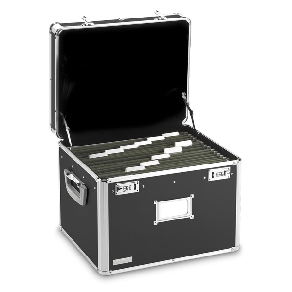 slide 1 of 2, Vaultz Locking Letter/Legal File Chest, Black, 12 3/8 in x 17 5/8 in x 14 in