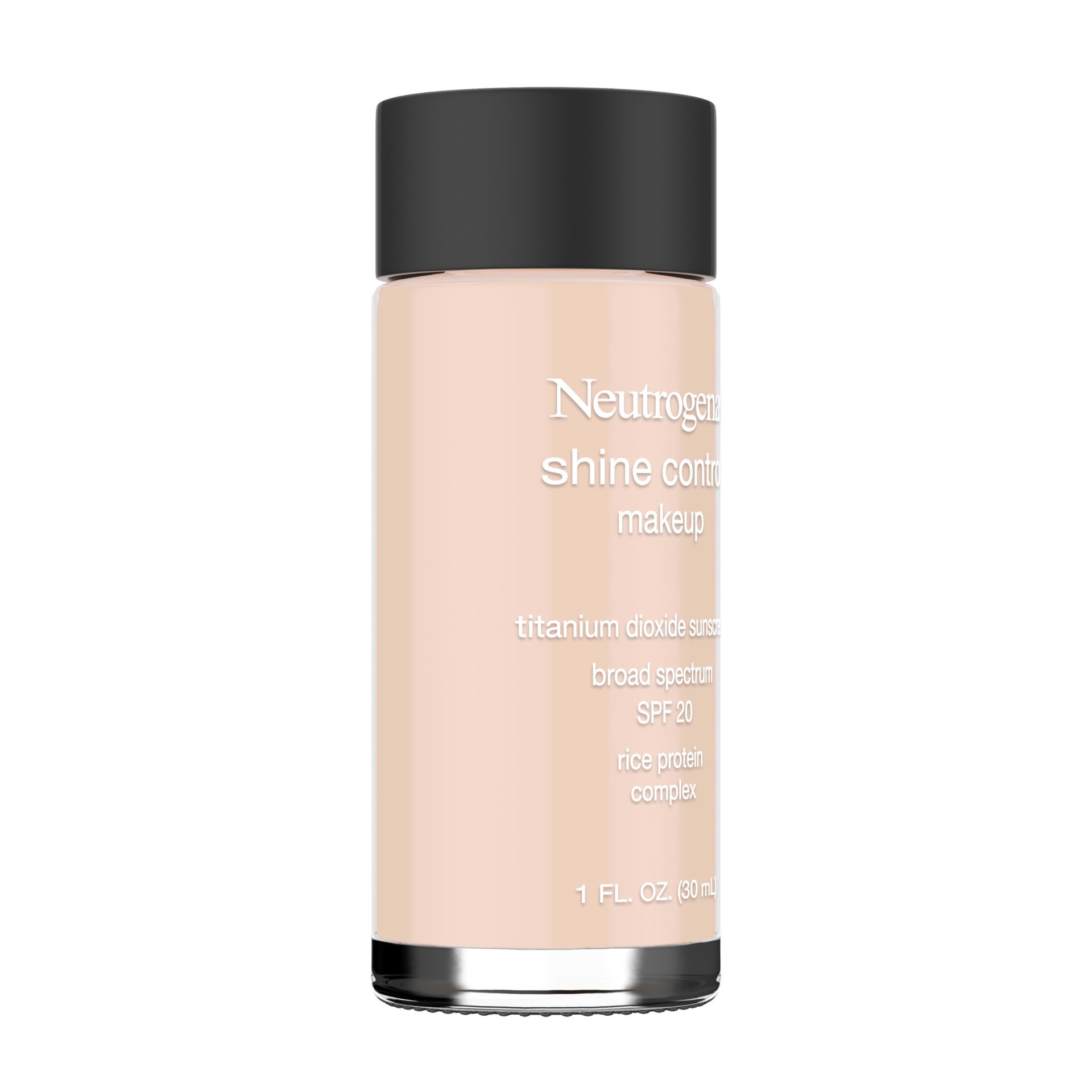 slide 4 of 5, NEUTROGENA Shine Control Liquid Makeup Broad Spectrum SPF 20, Natural Ivory 20, 1 Oz, 1 fl oz