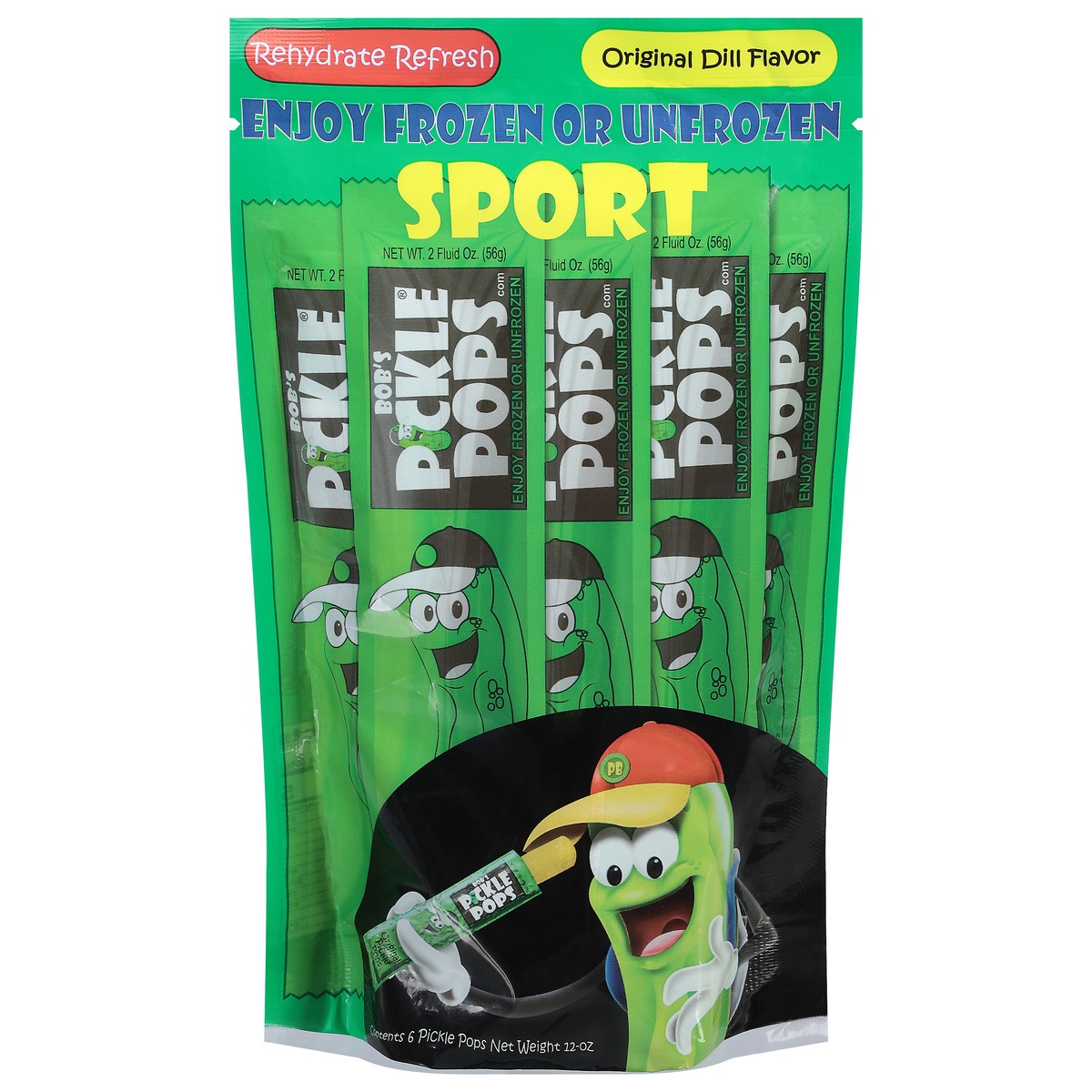 slide 1 of 9, Bob's Pickle Potion Sport Original Dill Flavor Pickle Pops 6 ea, 6 ct