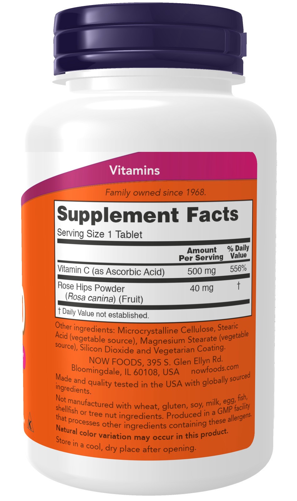 slide 2 of 4, NOW Vitamin C-500 - 250 Tablets, 250 ct