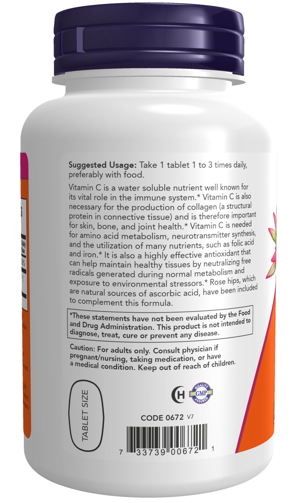 slide 3 of 4, NOW Vitamin C-500 - 250 Tablets, 250 ct