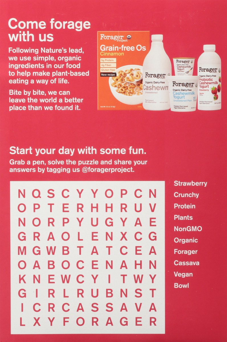 slide 5 of 9, Forager Project Cereal Org Grain Free Strawberry, 7 oz