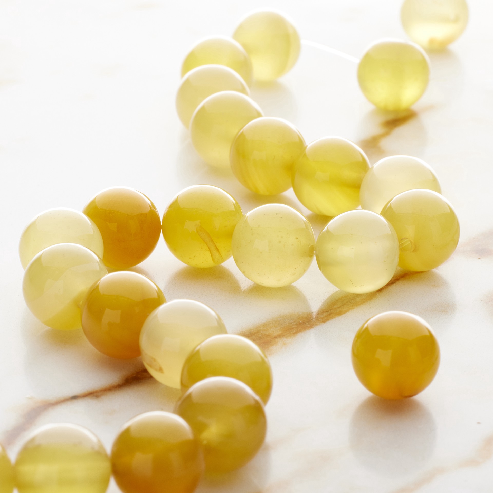 slide 2 of 3, Yellow Agate Round Beads, 10mm By Bead Landing, 10mm