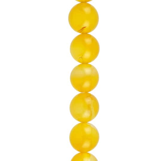slide 1 of 3, Yellow Agate Round Beads, 10mm By Bead Landing, 10mm