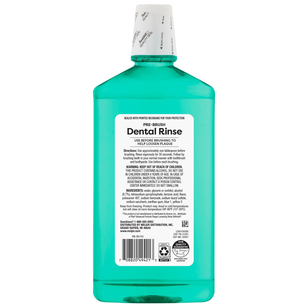 slide 5 of 5, Meijer Pre-Brush Dental Rinse, Mint, 24 oz