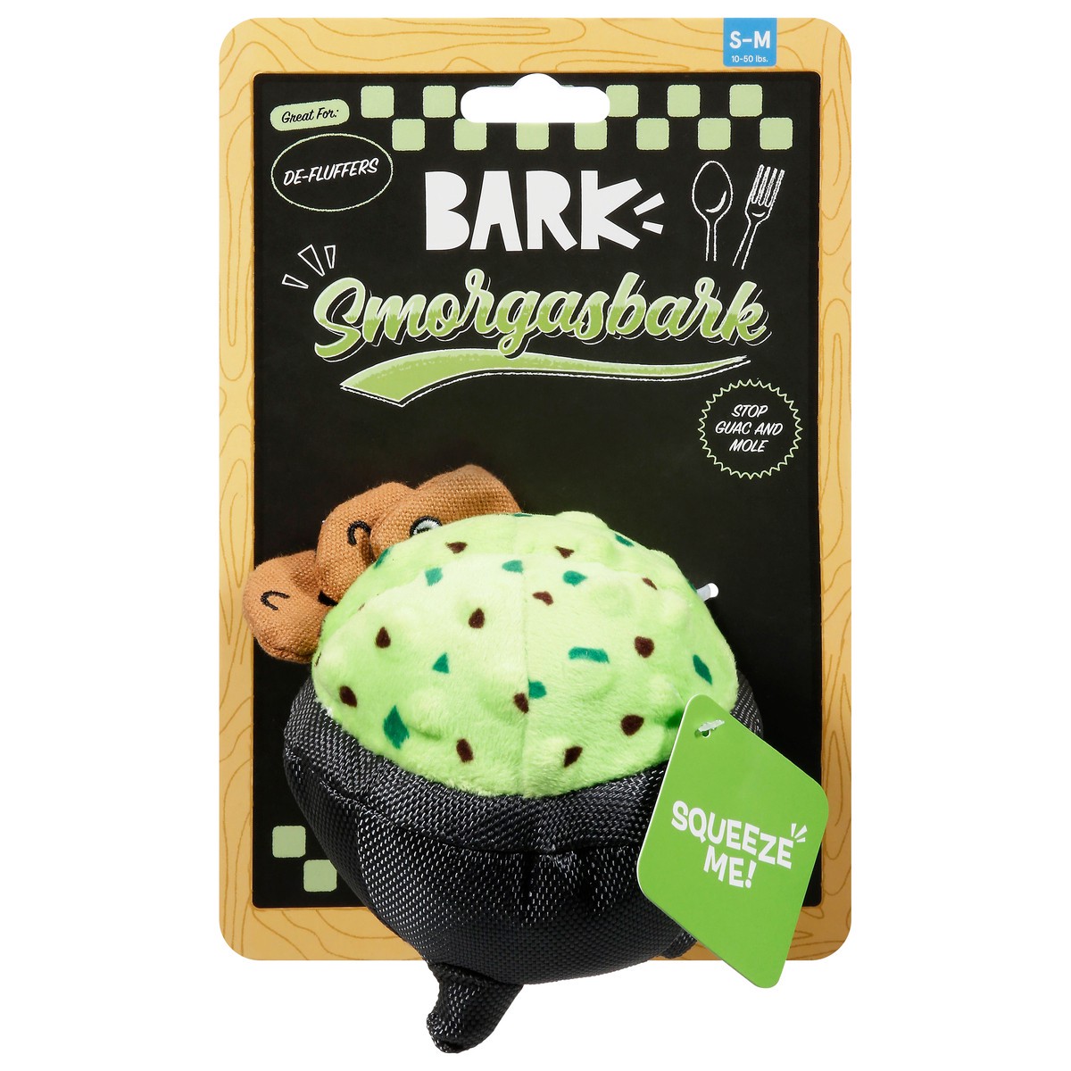 slide 1 of 9, Bark Dog Toy, Stop Guac And Mole, S-M, 1 ct