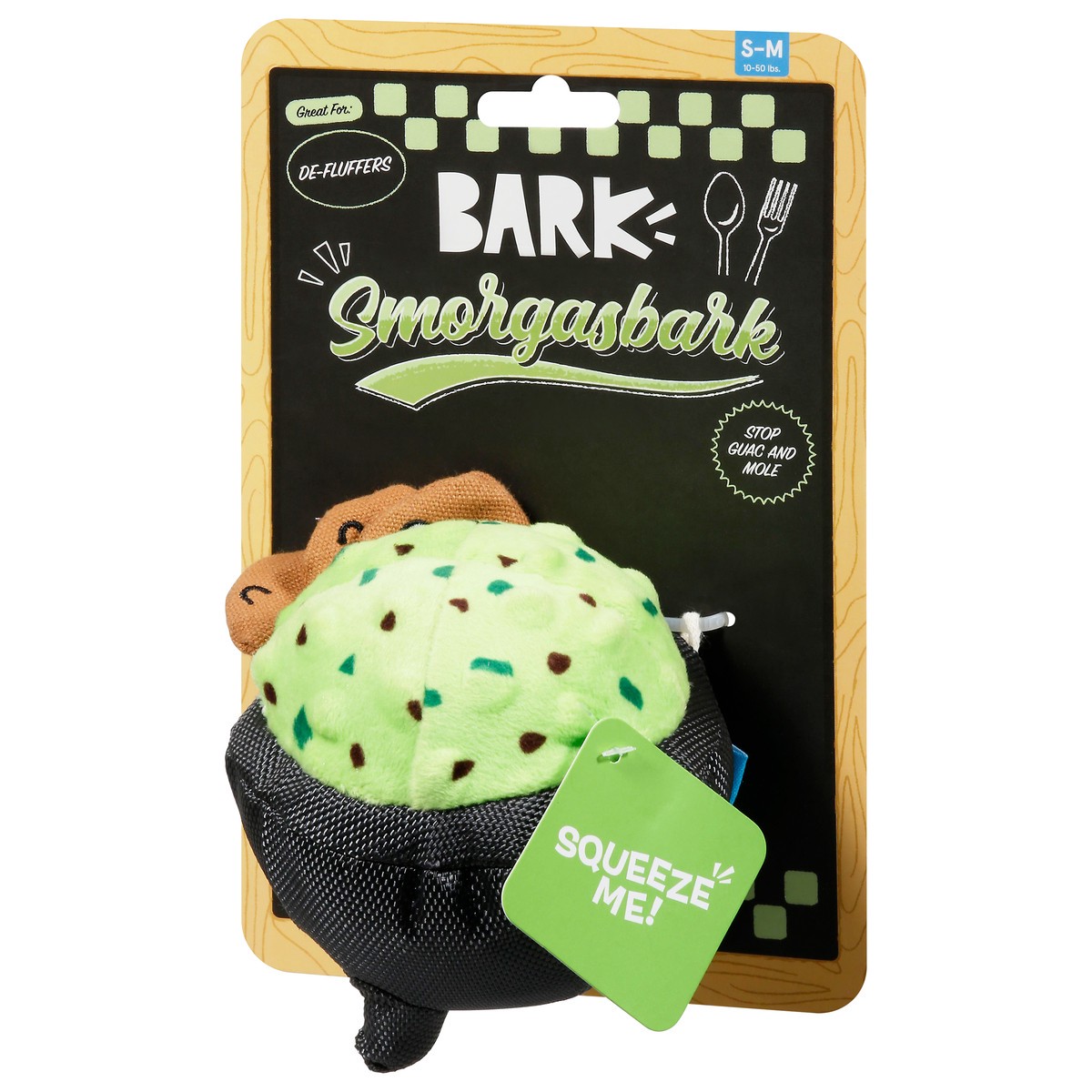 slide 3 of 9, Bark Dog Toy, Stop Guac And Mole, S-M, 1 ct
