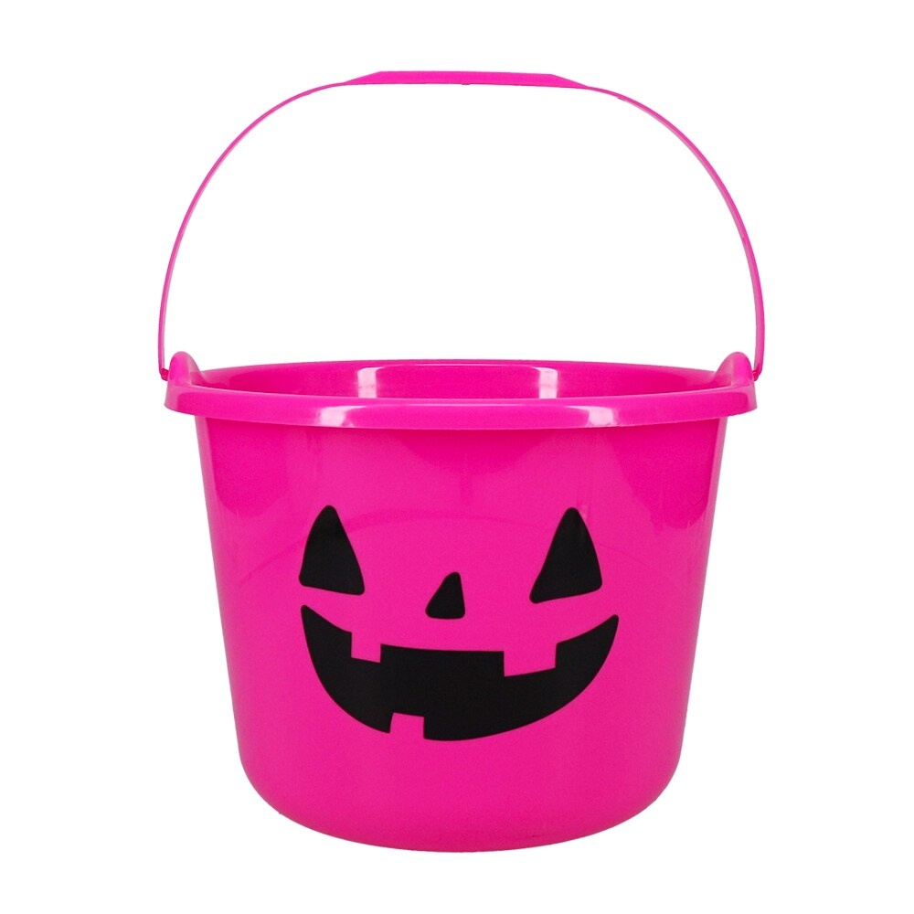 slide 1 of 1, Holiday Home Pumpkin Treat Bucket - Pink, 1 ct