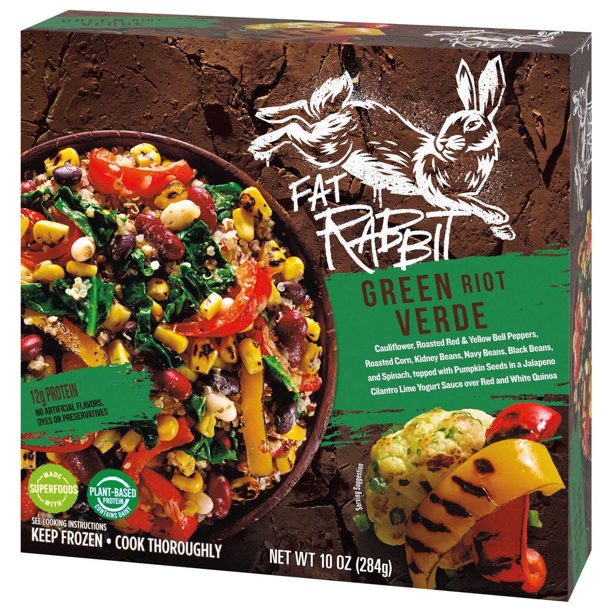 slide 6 of 9, Fat Rabbit Green Riot Verde Frozen Meal, 10 oz